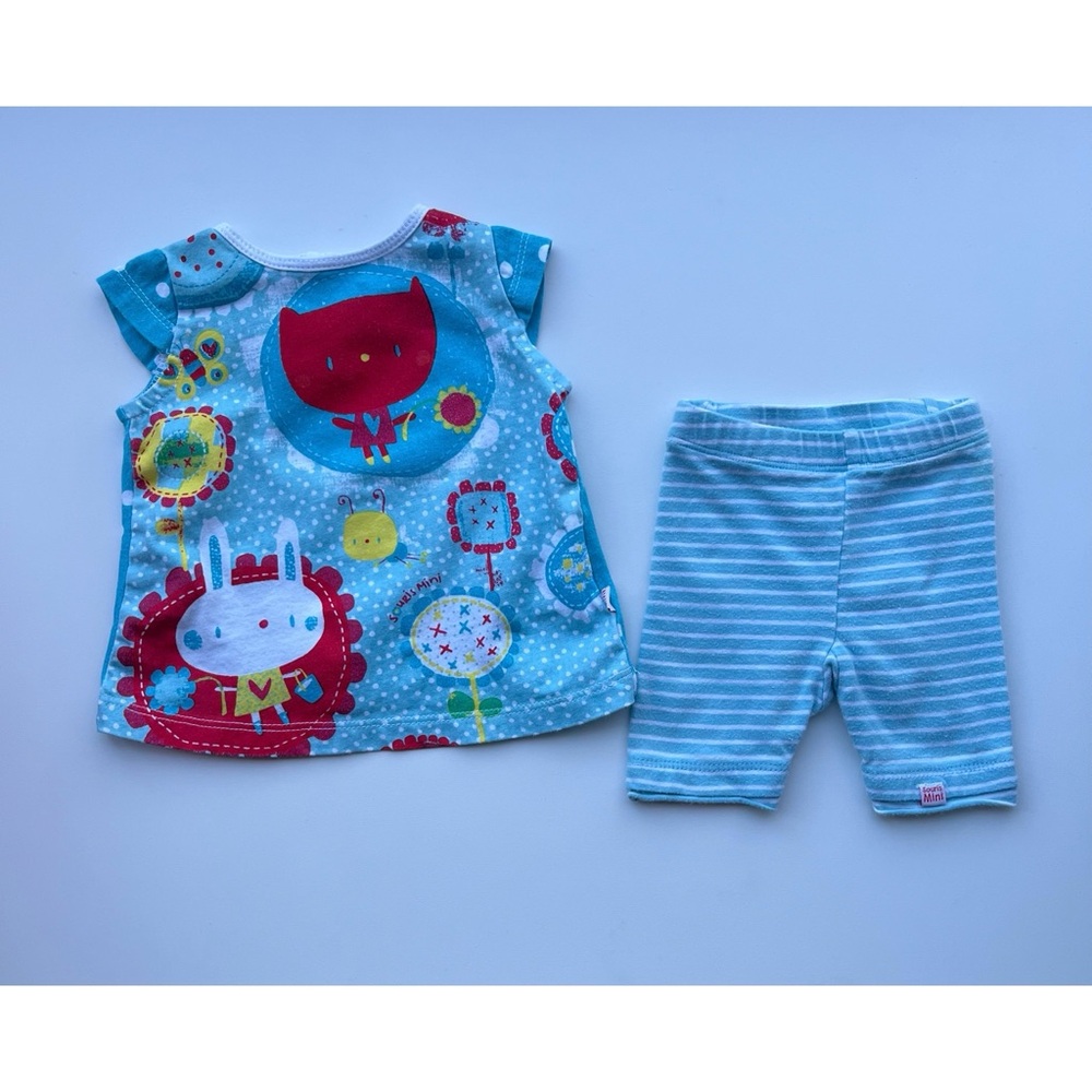 2/$10 SOURIS MINI Baby girl summer outfit 3-6m